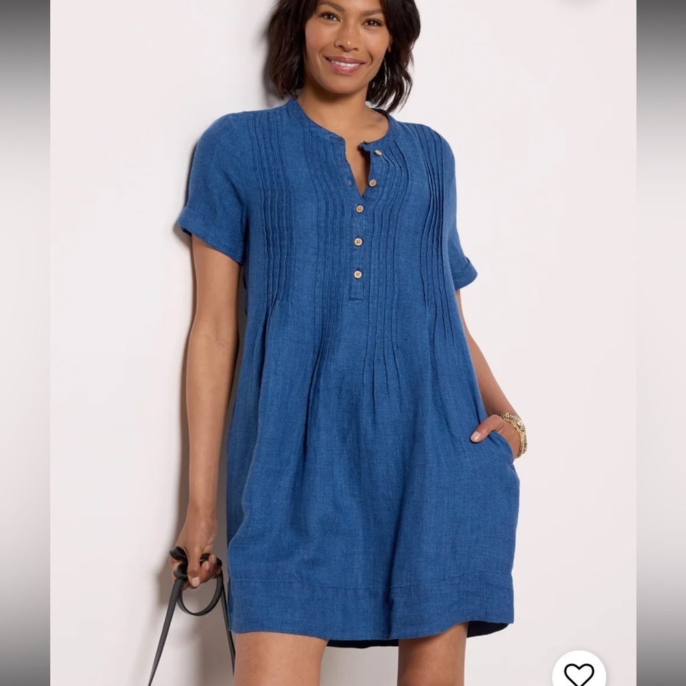 Faherty Gemina Linen Mini Dress in Indigo. Size XS. Very good condition $178.
